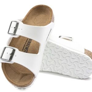 Arizona Birkenstock white leather sandals Size 27 9-91/2 Toddler